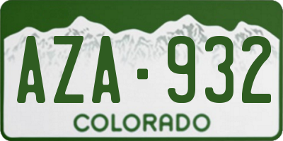 CO license plate AZA932