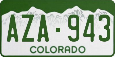 CO license plate AZA943