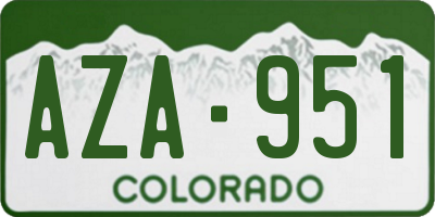 CO license plate AZA951