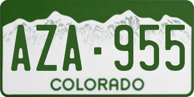 CO license plate AZA955