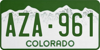 CO license plate AZA961