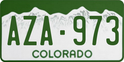 CO license plate AZA973