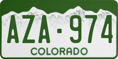 CO license plate AZA974