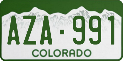 CO license plate AZA991
