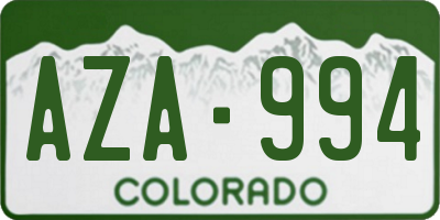 CO license plate AZA994