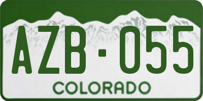 CO license plate AZB055