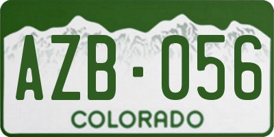 CO license plate AZB056