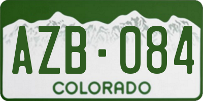 CO license plate AZB084