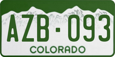 CO license plate AZB093