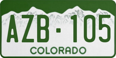 CO license plate AZB105