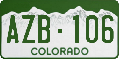 CO license plate AZB106