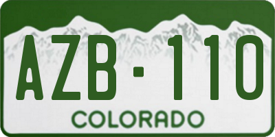 CO license plate AZB110