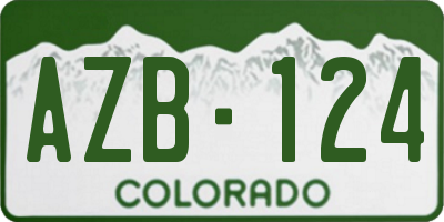 CO license plate AZB124