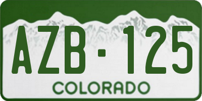 CO license plate AZB125