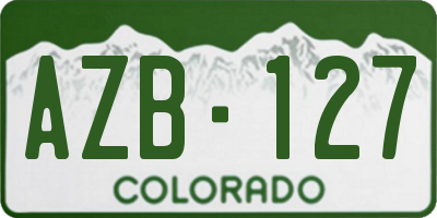 CO license plate AZB127