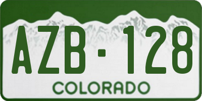 CO license plate AZB128