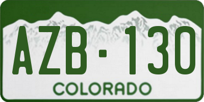 CO license plate AZB130