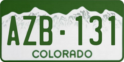 CO license plate AZB131