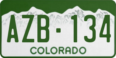 CO license plate AZB134
