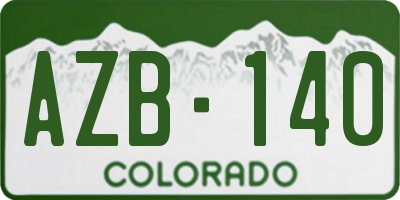 CO license plate AZB140