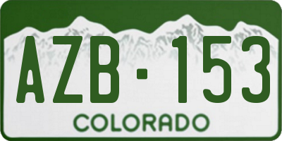 CO license plate AZB153