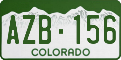 CO license plate AZB156