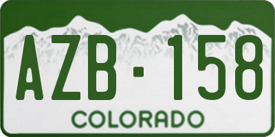 CO license plate AZB158