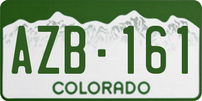 CO license plate AZB161