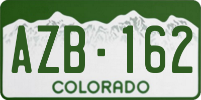 CO license plate AZB162