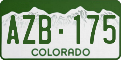 CO license plate AZB175