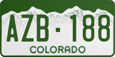 CO license plate AZB188