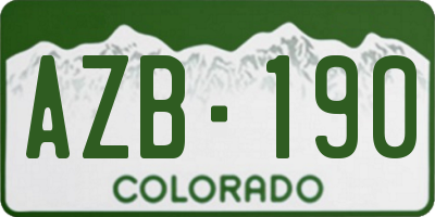 CO license plate AZB190