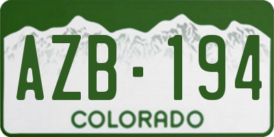 CO license plate AZB194