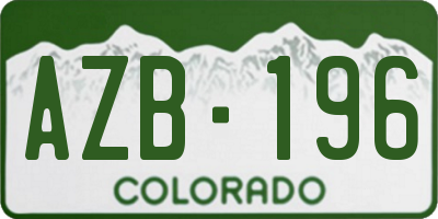 CO license plate AZB196