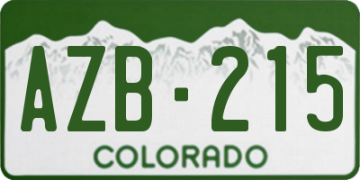 CO license plate AZB215