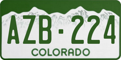 CO license plate AZB224