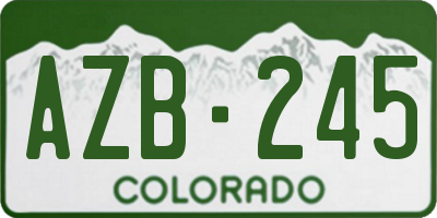 CO license plate AZB245