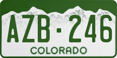 CO license plate AZB246