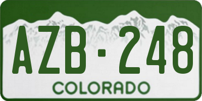 CO license plate AZB248