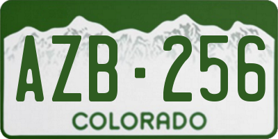 CO license plate AZB256