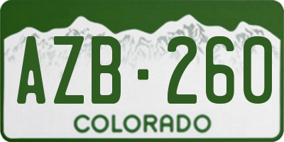 CO license plate AZB260