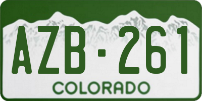 CO license plate AZB261