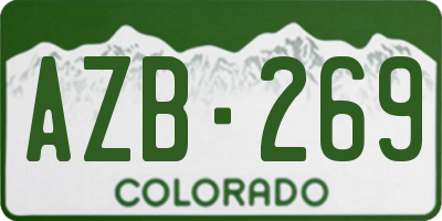 CO license plate AZB269