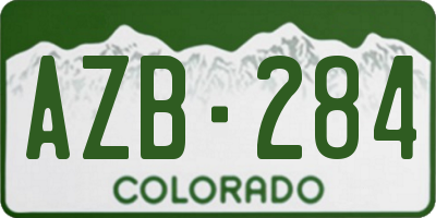 CO license plate AZB284