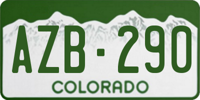 CO license plate AZB290