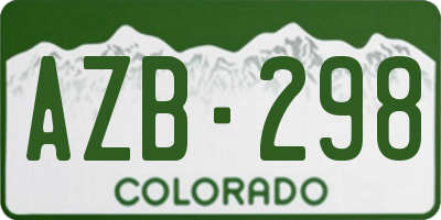 CO license plate AZB298