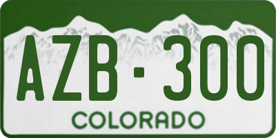 CO license plate AZB300