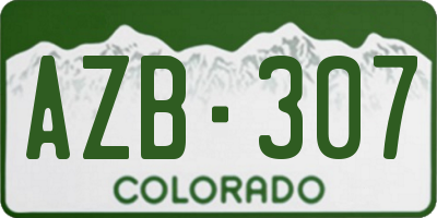 CO license plate AZB307