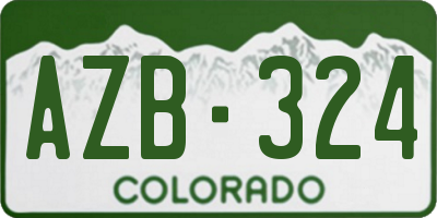 CO license plate AZB324