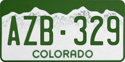 CO license plate AZB329